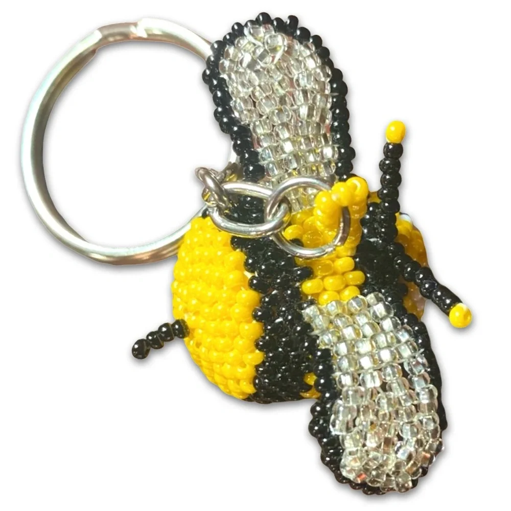 Bumble Bee Beaded Keychain